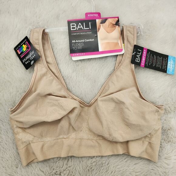 NWT Bali Comfort Revolution Wireless Non-Padded Seamless Bra - Nude (Medium) - Picture 5 of 12